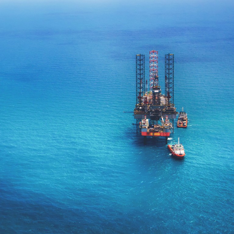 Offshore platform in the blue sea